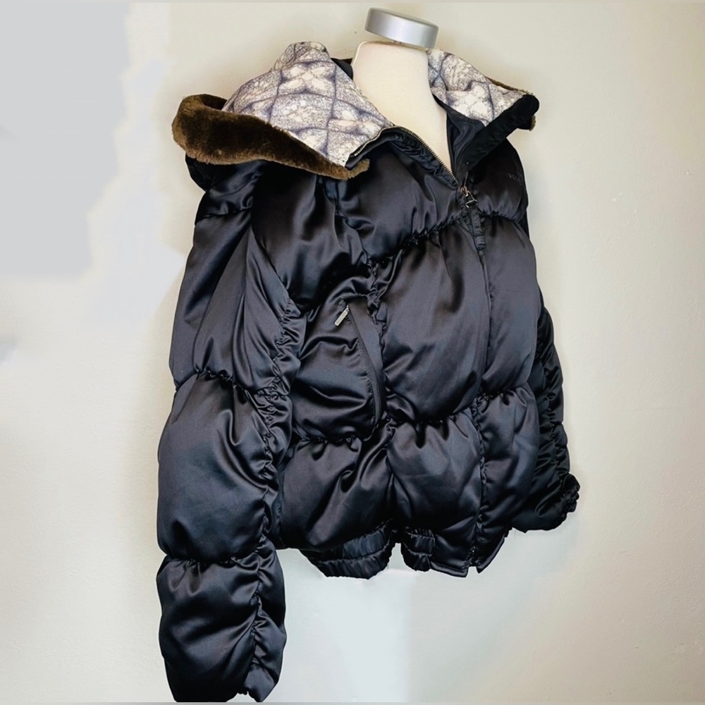 Belfe & Belfe Pristine Black Puffer With Oversized Fur Edge Hood (10-12)